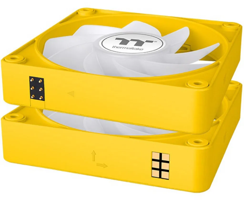 Ventilateur PC Performant CT120 EX Reverse Jaune pour Flux d'Air ARGB