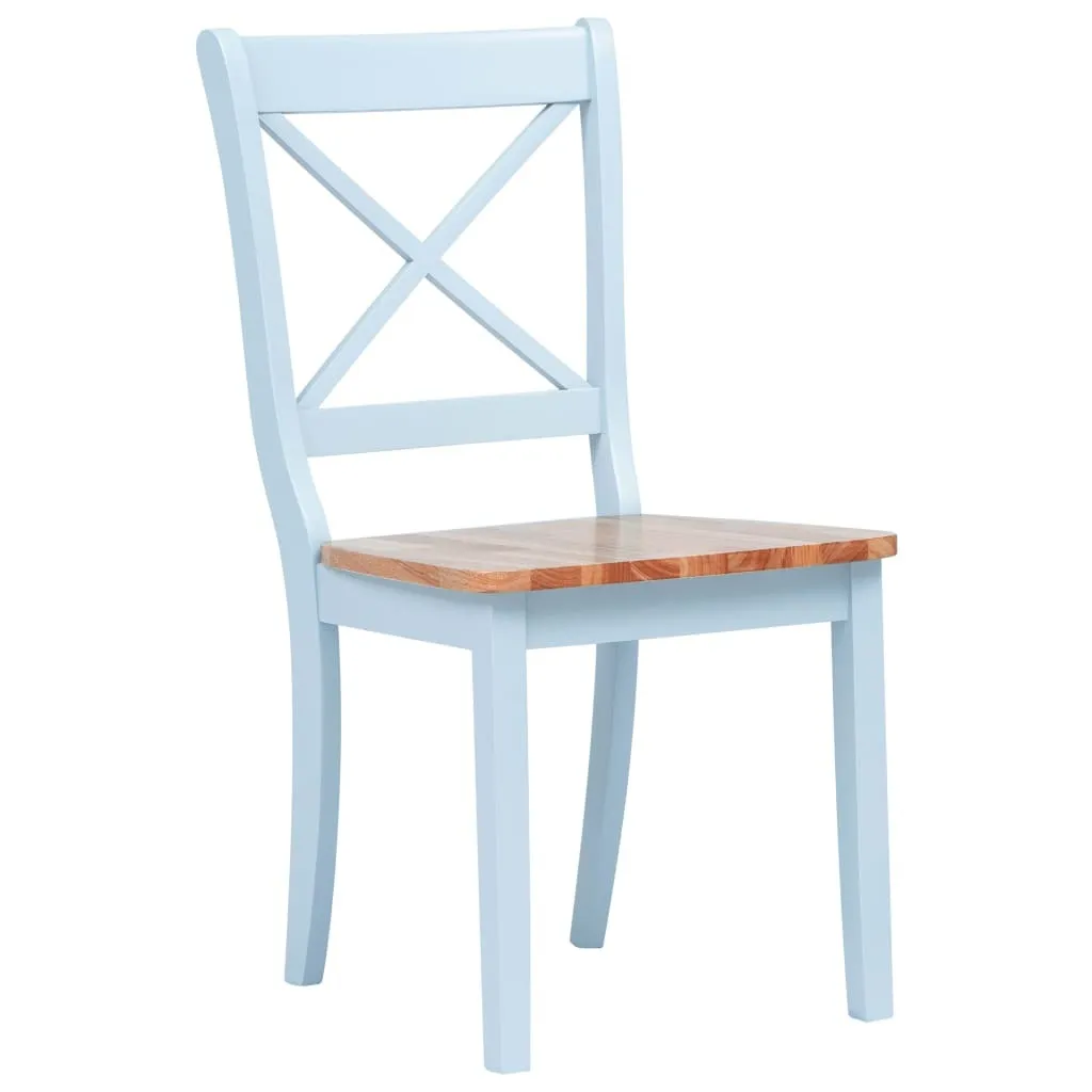 Chaises de salle à manger confortables lot de 2 gris et bois d'hévéa