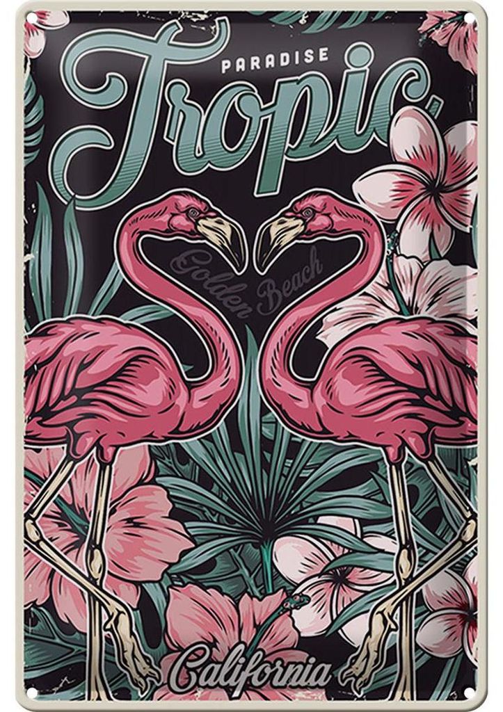 Blechschild Paradise 20x30cm Tropic California Golen Beach