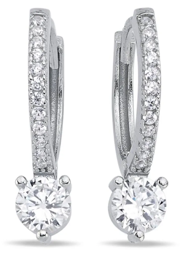 Créoles en argent 925 avec solitaire : le bijou idéal pour un mariage