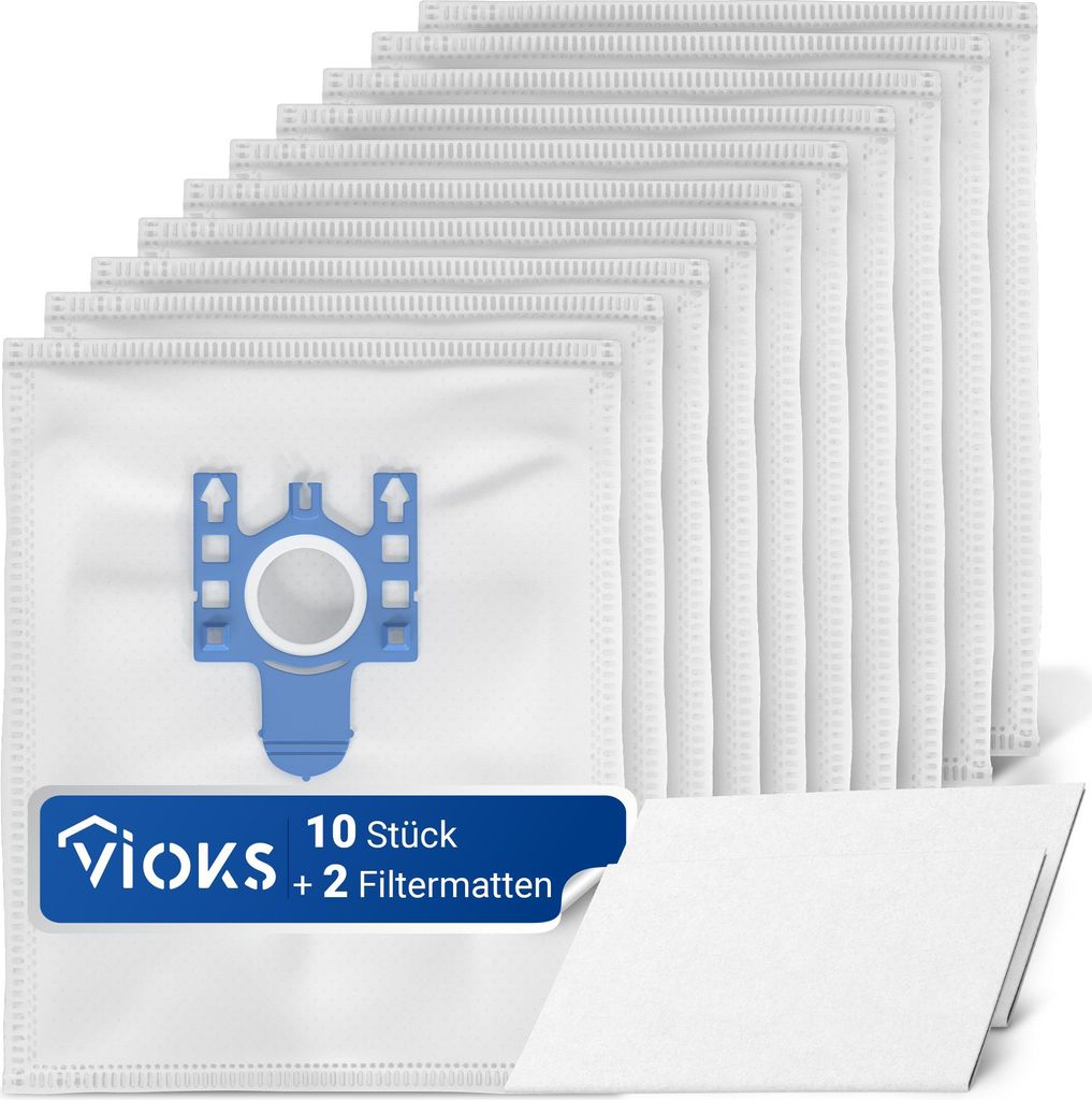 Staubsaugerbeutel passend wie Miele 9917730 Set 10Stk Filterbeutel + 2 Filtermatte TypG/N für Staubsauger