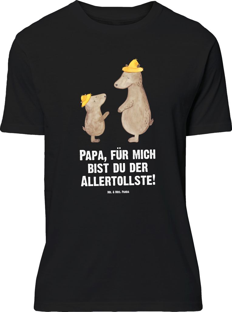 Mr. & Mrs. Panda Größe L T-Shirt Bären mit Hut - Schwarz - Geschenk, Familie, Tshirt, Vater, Papa, Kinder, Vatertag, Shirt, Muttertag, Spruch