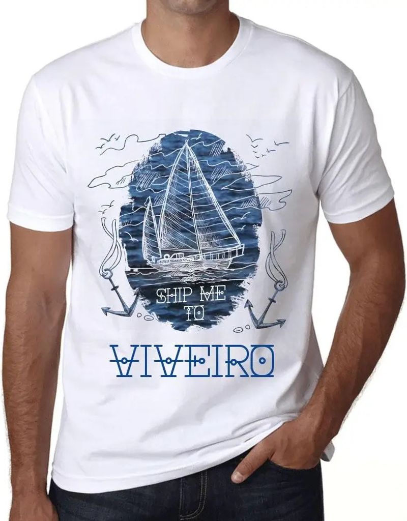 Herren Grafik T-Shirt Schicken Sie mich nach Viveiro – Ship Me To Viveiro – Öko-Verantwortlich Vintage Jahrgang Kurzarm Lustige Druck Geburtstag