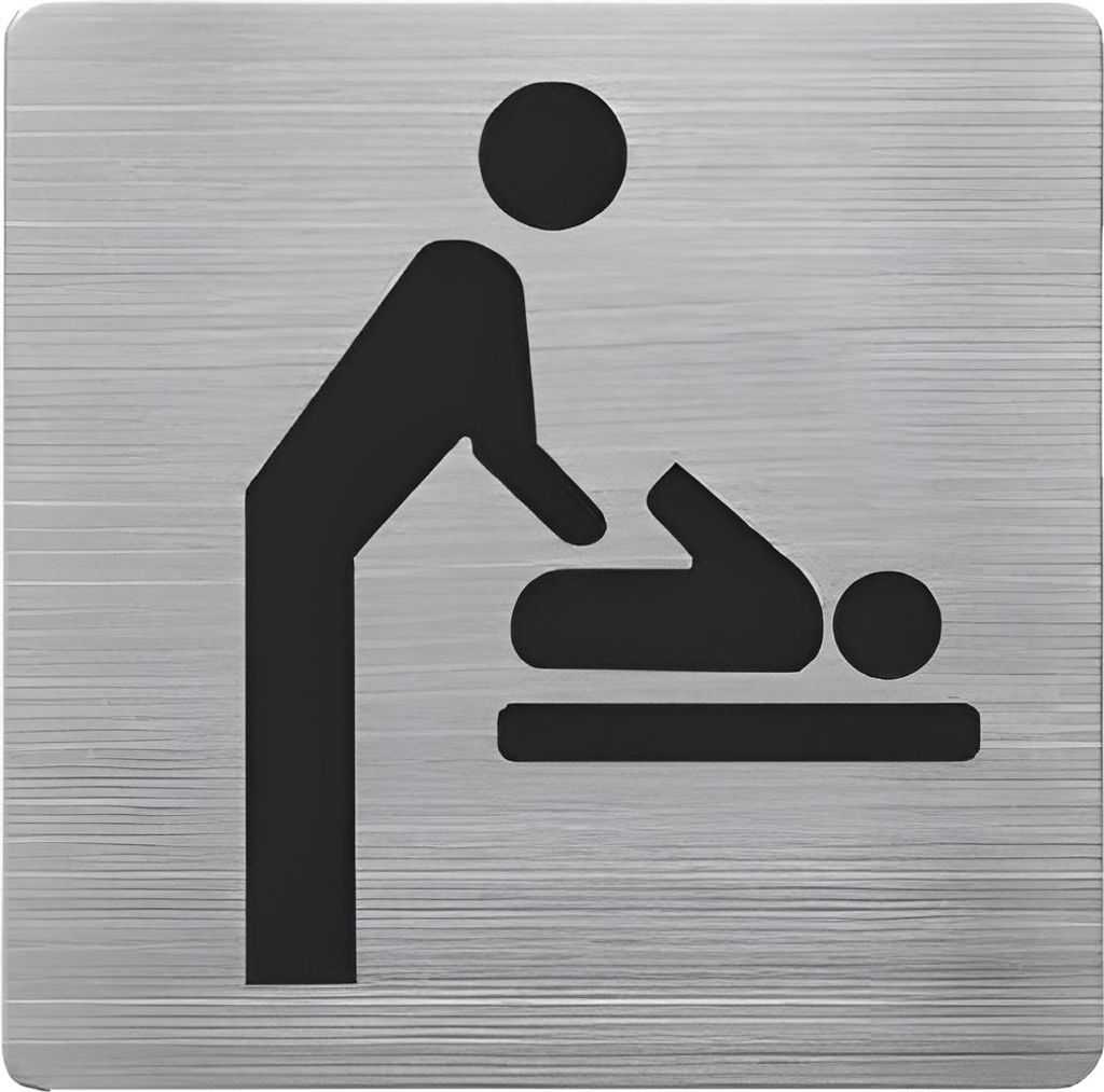 Alco Piktogramm Edelstahl Wickelraum 90x90mm silber