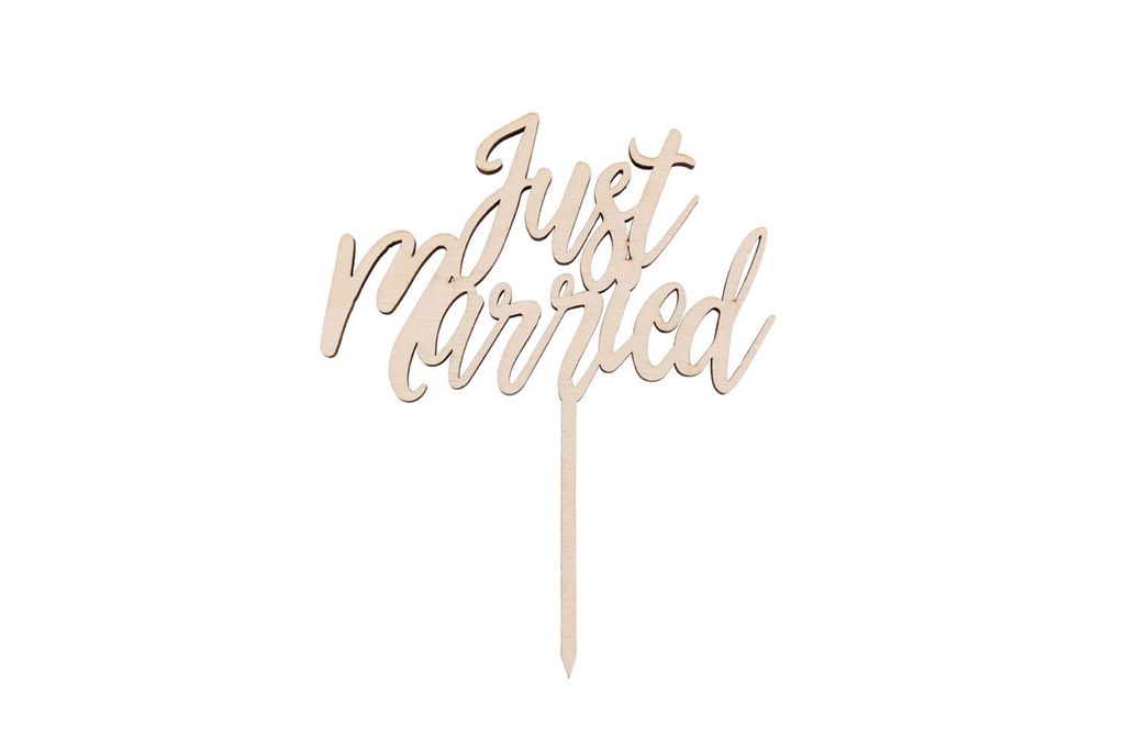 Sallys Cake Topper Sprüche - aus Holz - Just Married