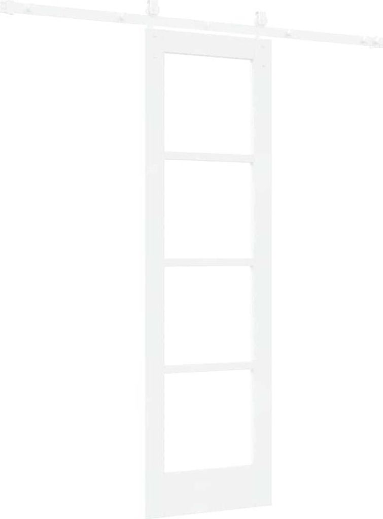 Schiebetür Weiß 61 x 198,5 cm Massivholz Kiefer und Glas