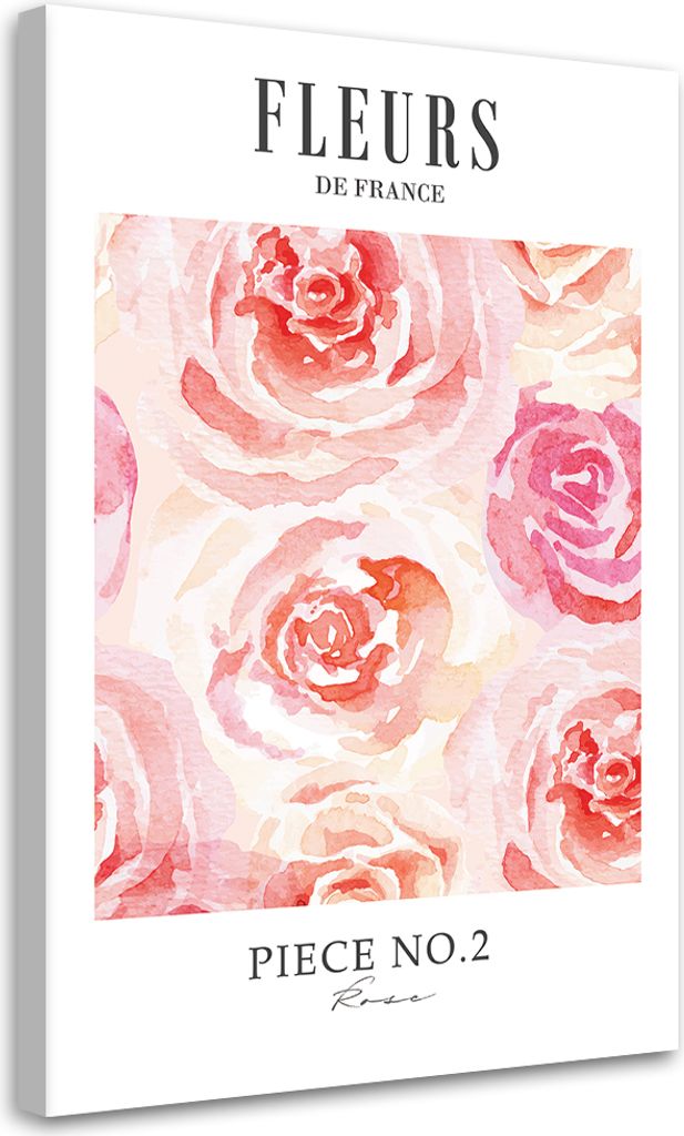 Leinwandbild Blumen in Frankreich 80x120 Feeby Rosa bild für die wand bereit zum aufhängen