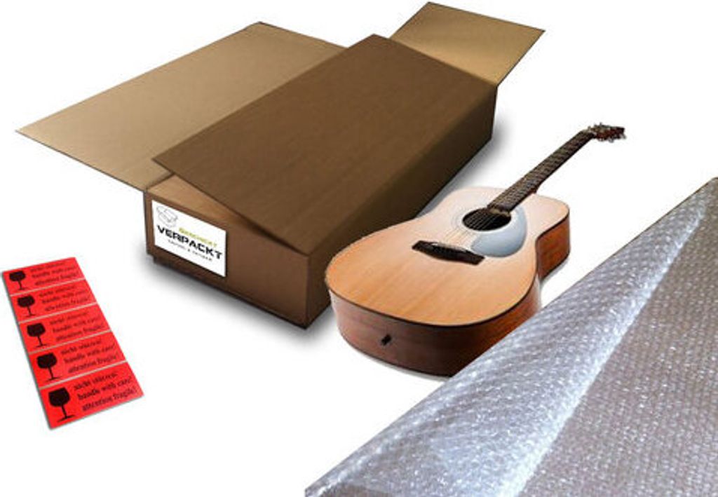 Verpackungsset für Gitarren und Keyboards – Karton 1190x485x210 mm inkl. Verpackungszubehör