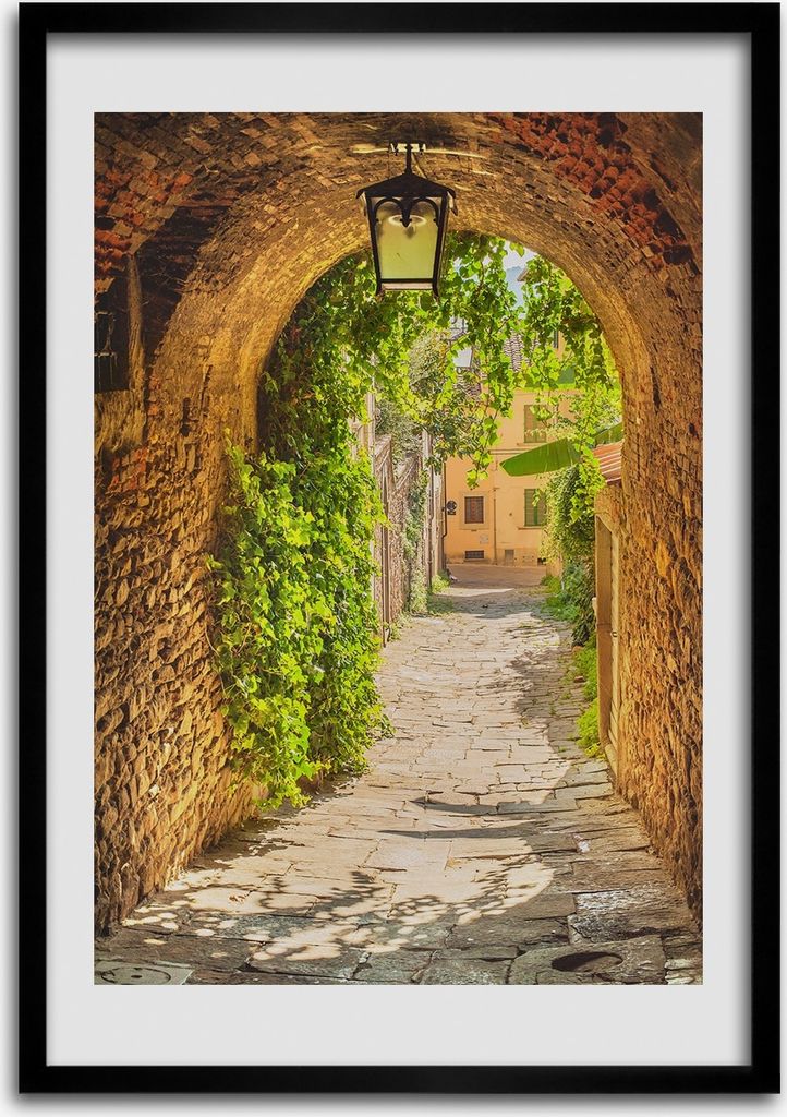 Bild - Bilderrahmen - Foto - 70 cm x 100 cm - MDF - Rahmen - Wandkunst - Italienische Straßen