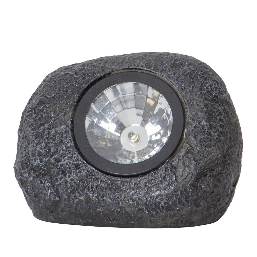 LED-Solarstein 'Rocky', 1 warmwhite LED, grau
