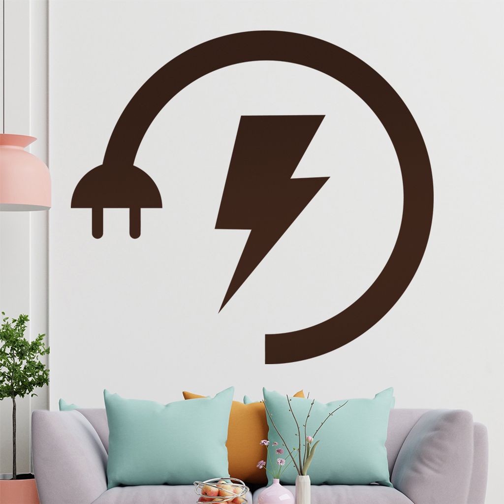 KIWISTAR Energie - Symbol Aufladen Akku Strom Wandtattoo in 6 Größen - Wandaufkleber Wall Sticker - Dekoration, Küche, Wohnzimmer, Schlafzimmer,...