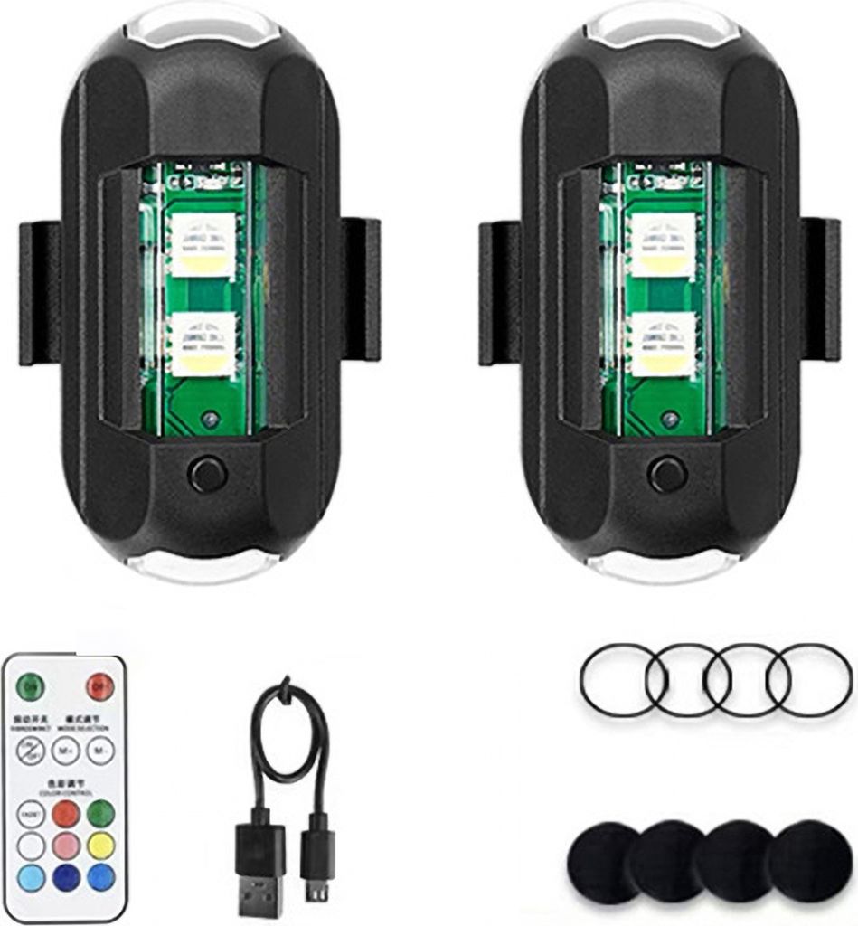 LED-Blitzlicht mit 7 Farben, mehreren Blinkmodi, hochheller Fernbedienung, einfacher Installation, LED-Innenraumlicht für Motorräder