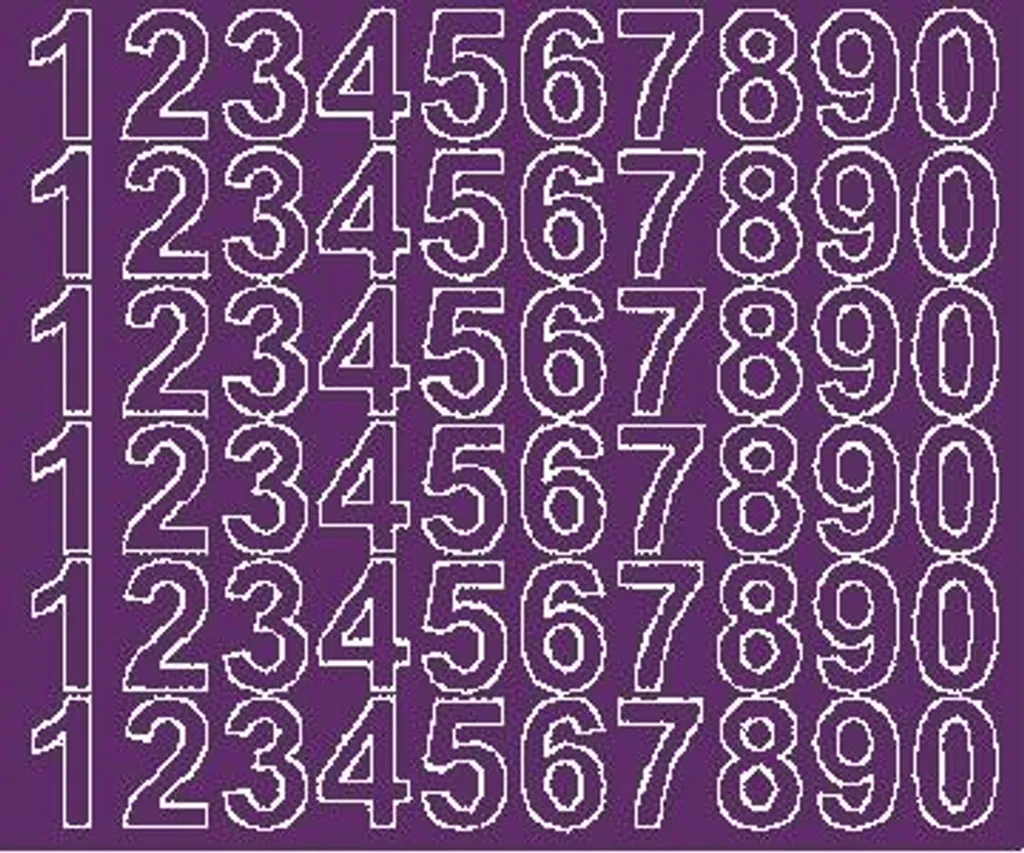 Numeri Autoadesivi Viola Lucido 3 cm | Etichettatura Industriale Vinile