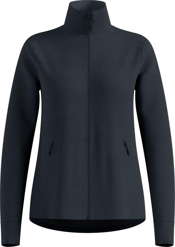 Essentials Multisport Mid Layer aus Grid-Fleece mit Reissverschluss, Damen - Odlo, Farbe:60008 black melange, Größe:S
