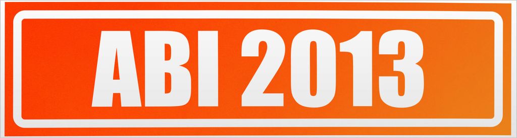 Kiwistar Abi Motiv 2013 invertiert Magnetschild Schild magnetisch - 30cm Neonorange - Magnetfolie für Auto PKW Kfz