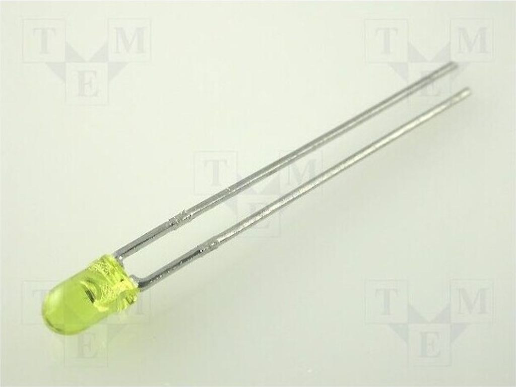 5x LED 3mm 10÷50mcd 50° L-934YT LED Dioden THT 3mm gelb