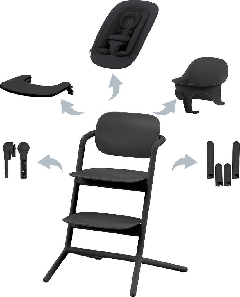 Cybex Lemo 4in1 Hochstuhl Set Stunning Black Produktbild 
