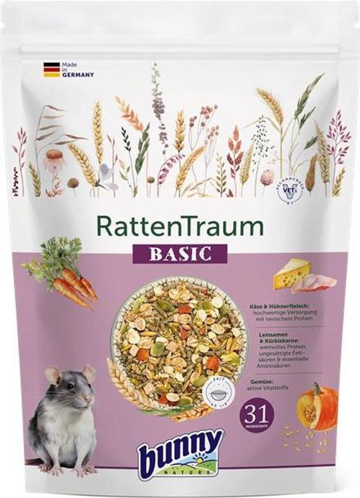 Bunny RattenTraum BASIC, Aliment complet pour rats sain Image du produit 