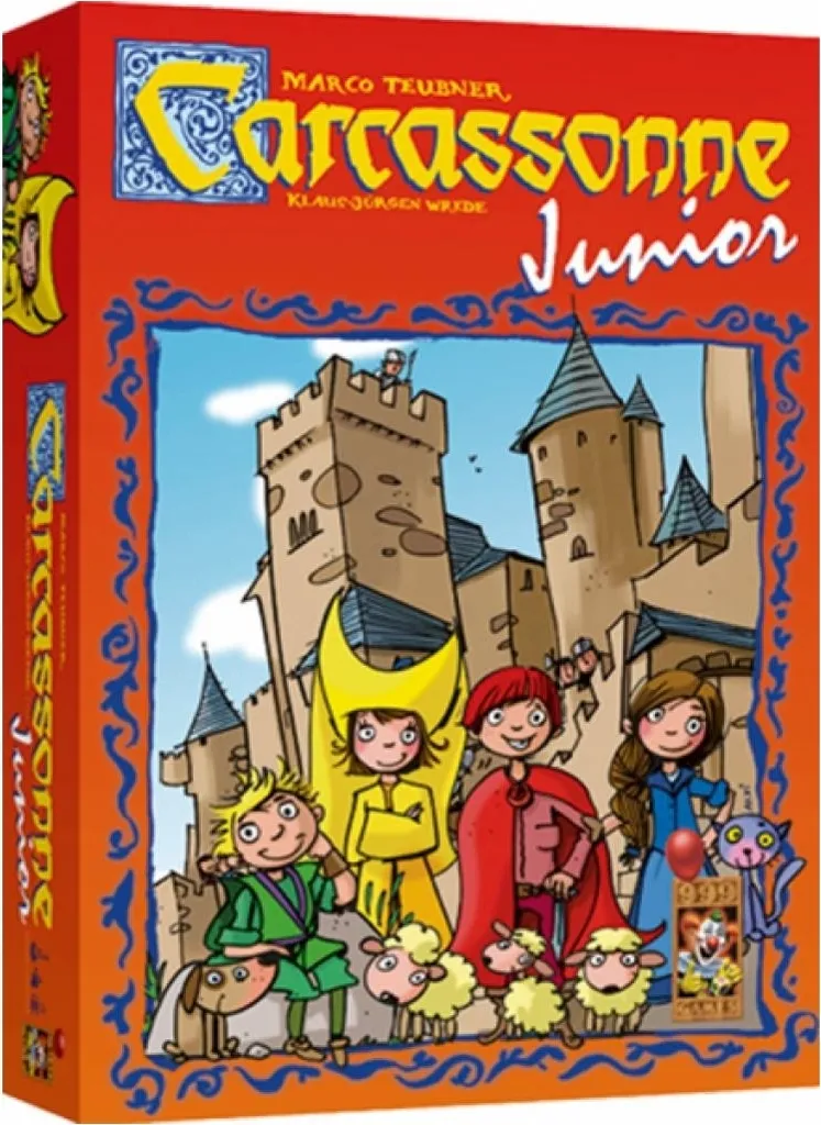 Carcassonne Junior : Tuiles larges et pions en bois pour petits dès 4ans