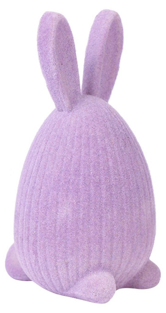 Osterhasen-Ei-Figur aus Kunstharz, beflockt, als Tischdekoration für Frühlingsfeste, Etagerenplatte oder als Tischdekoration für Eingangsbereich...