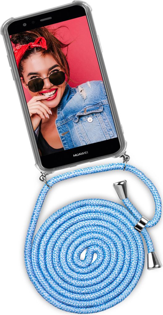 TWIST-Case + TWIST-Cord für Huawei P10 Lite, Farbe:Chilly Jeans (Silber)