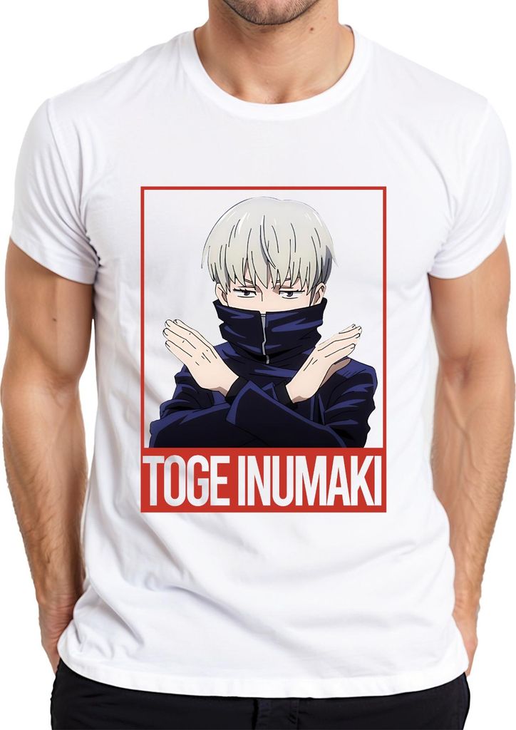 Toge Inumaki Jujutsu Kaisen Anime Ästhetik Fan Geschenk Vintage Herren T-Shirt, Weiß, XL