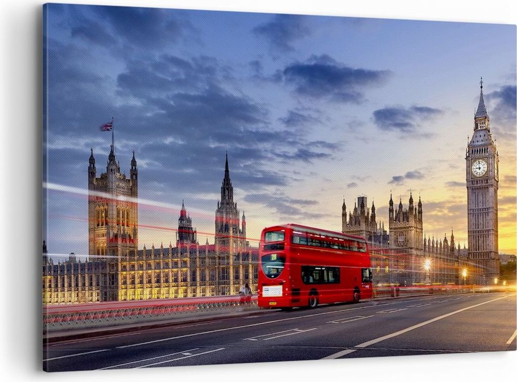 Bild auf Leinwand - Leinwandbild - London Bus - 120x80cm - Produktbild 