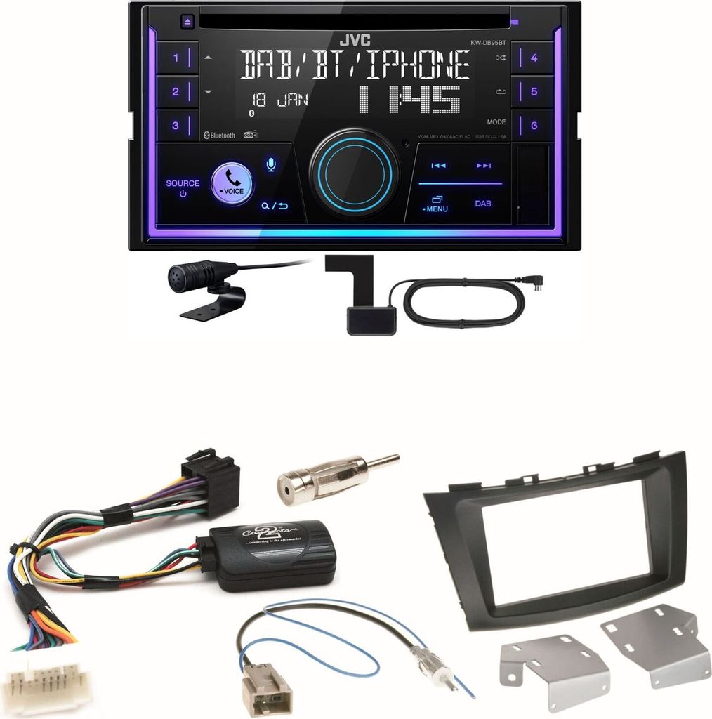 JVC KW-DB95BT Bluetooth Digitalradio Einbauset für Suzuki Swift Sport FZ NZ