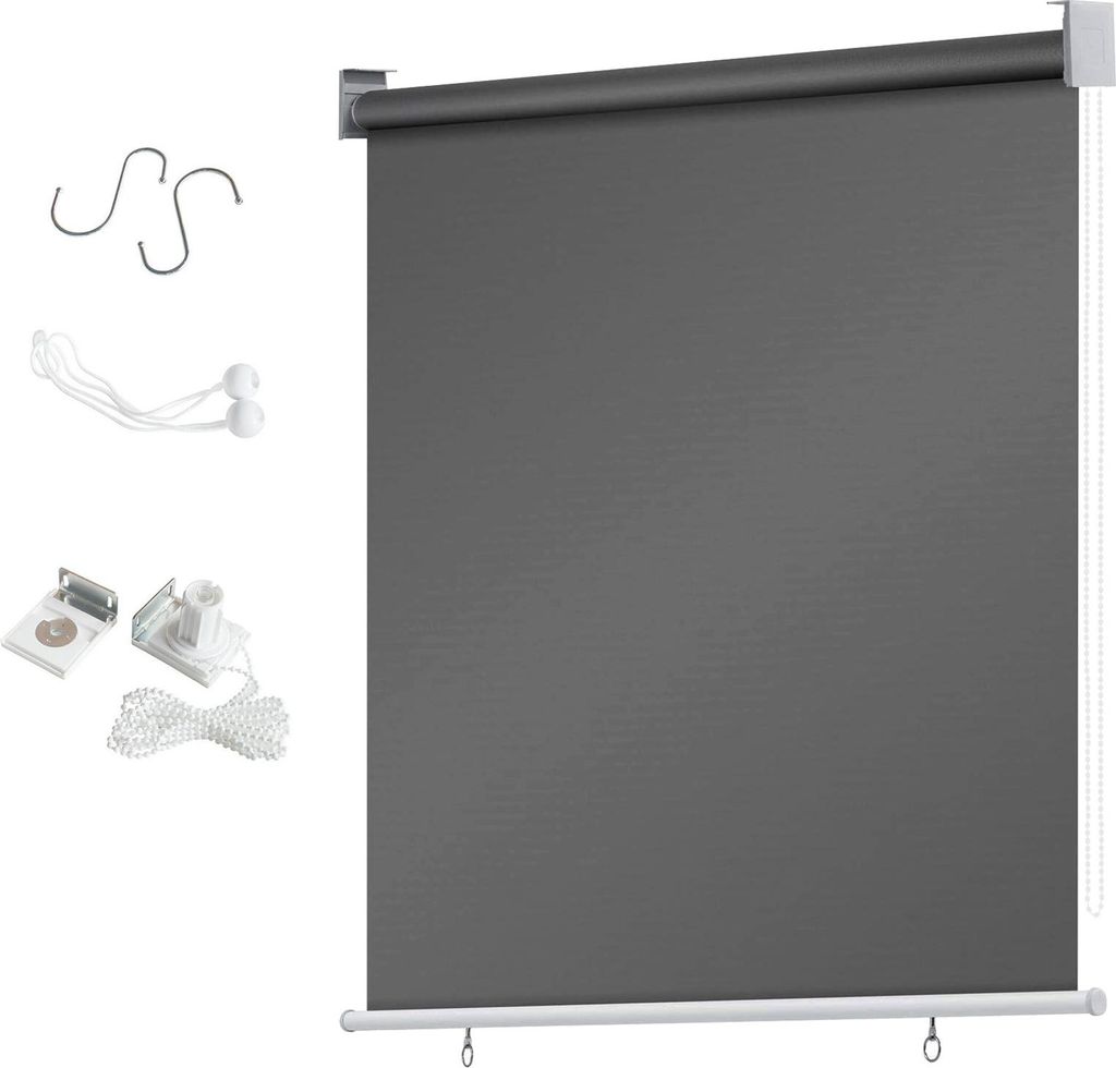 Faziango Senkrechtmarkise 100x240 cm Balkonrollo Dunkelgrau UV Schutz Sonnenschutz Sichtschutz wasserdicht wetterfest Balkon Terrasse