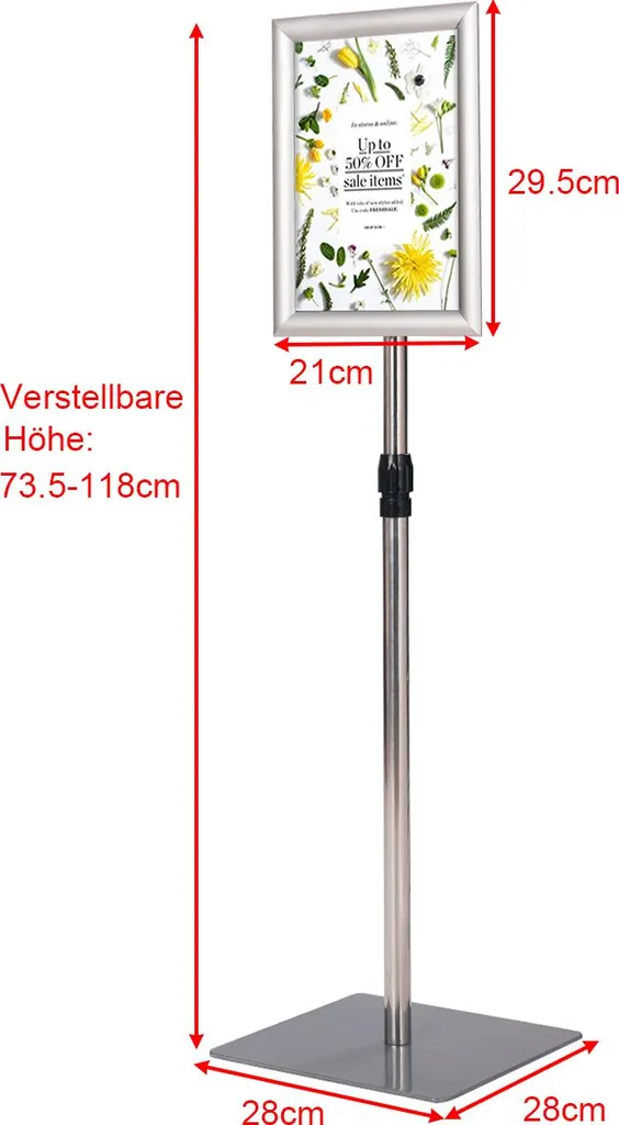 Offerta Set 2 Supporti Pubblicitari A4 COSTWAY Argento Metallo - 3