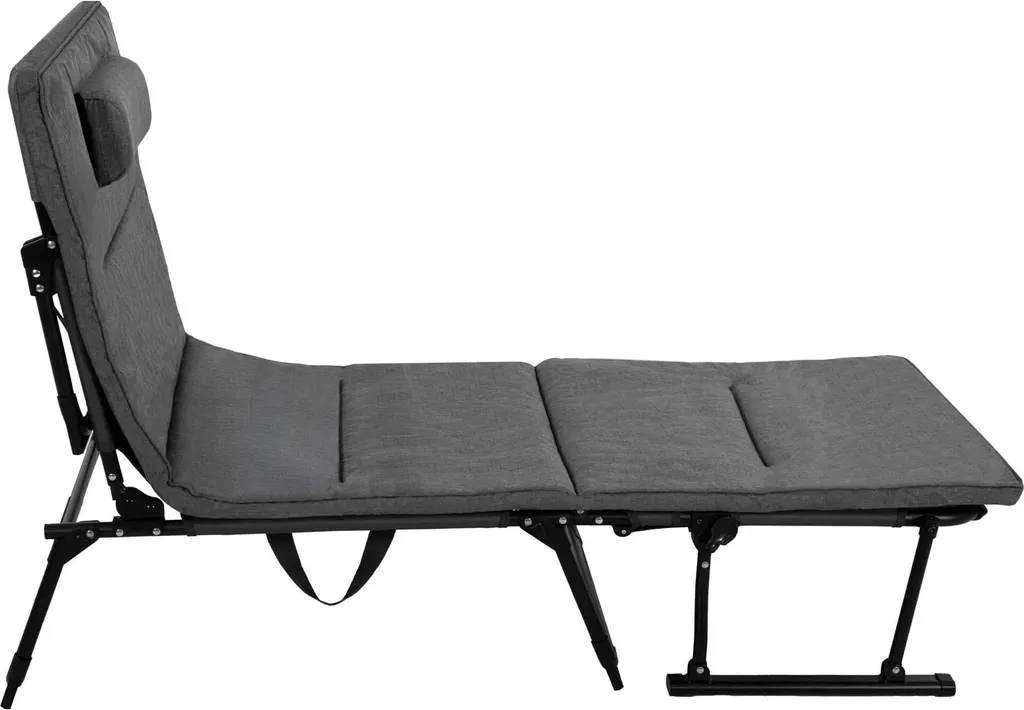 Chaise longue Springos avec fonction lit de camp réglable 5 positions