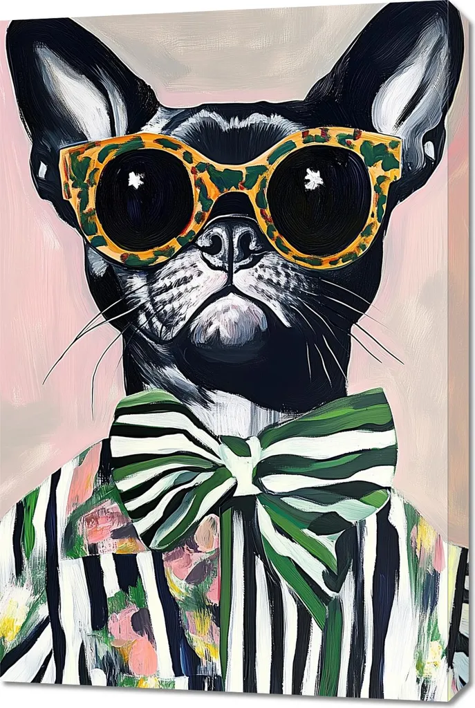 Arredamento Moderno: Quadro Bulldog Pop Art 60x90 per Living Room