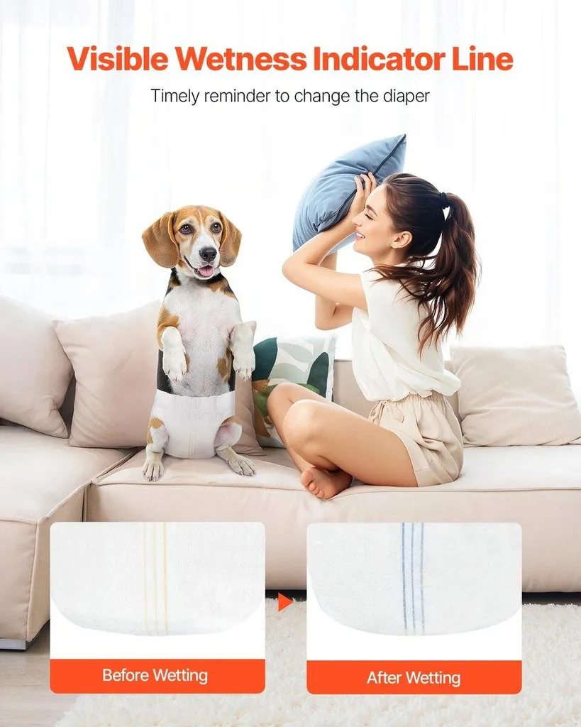 Couches jetables pour chiens super absorbantes Taille S Pack de 144 - 6