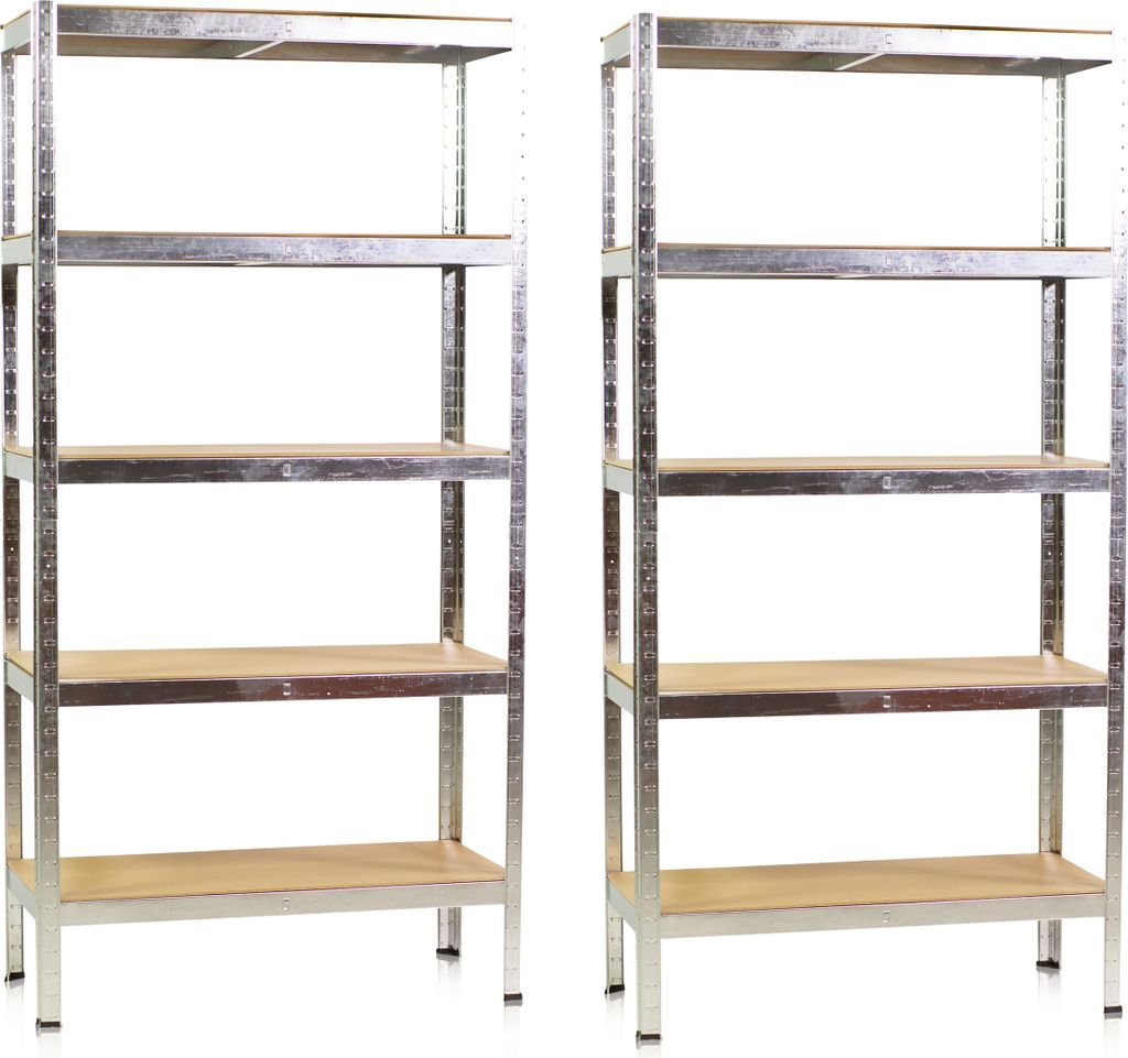 Set 2x Schwerlastregal 90 x 40 x 180 cm, MDF Boden Produktbild 11