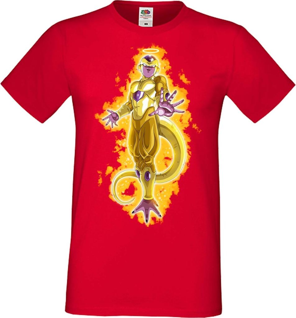 Herren T-Shirt Anime Manga Dragon Anime Manga Ball Z 08 Golden Freezer, Man M / Rot
