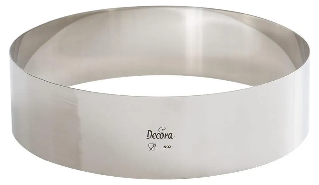 Cerchio per torta in acciaio inox rotondo 26x6cm