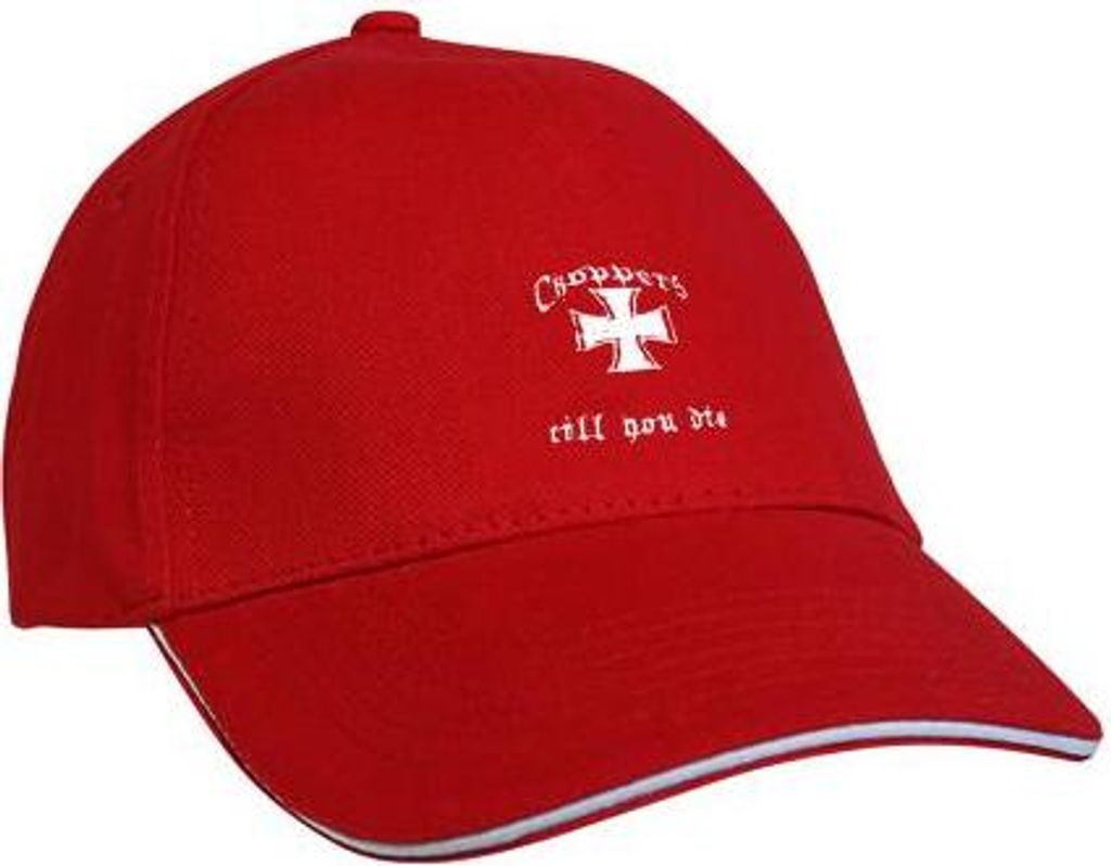 Baseballcap mit Einstickung Choppers till you die 68112 versch. Farben Color - rot