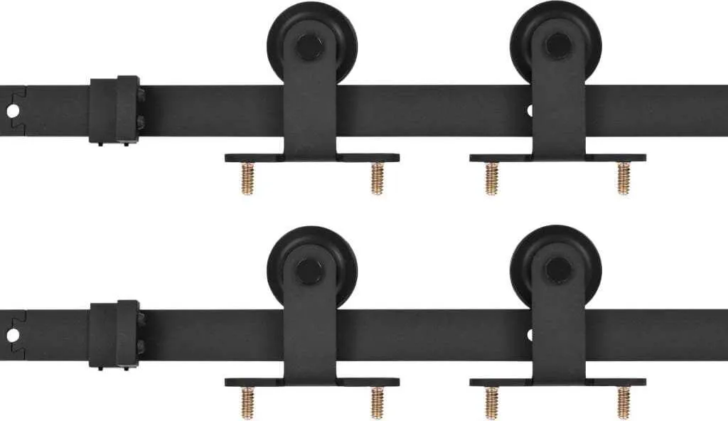 vidaXL Kit de ferrures pour portes coulissantes 2 pcs 200 cm acier noir