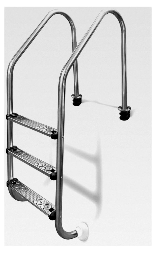 Edelstahl Poolleiter WEIT 120 cm I 3-stufig I V2A