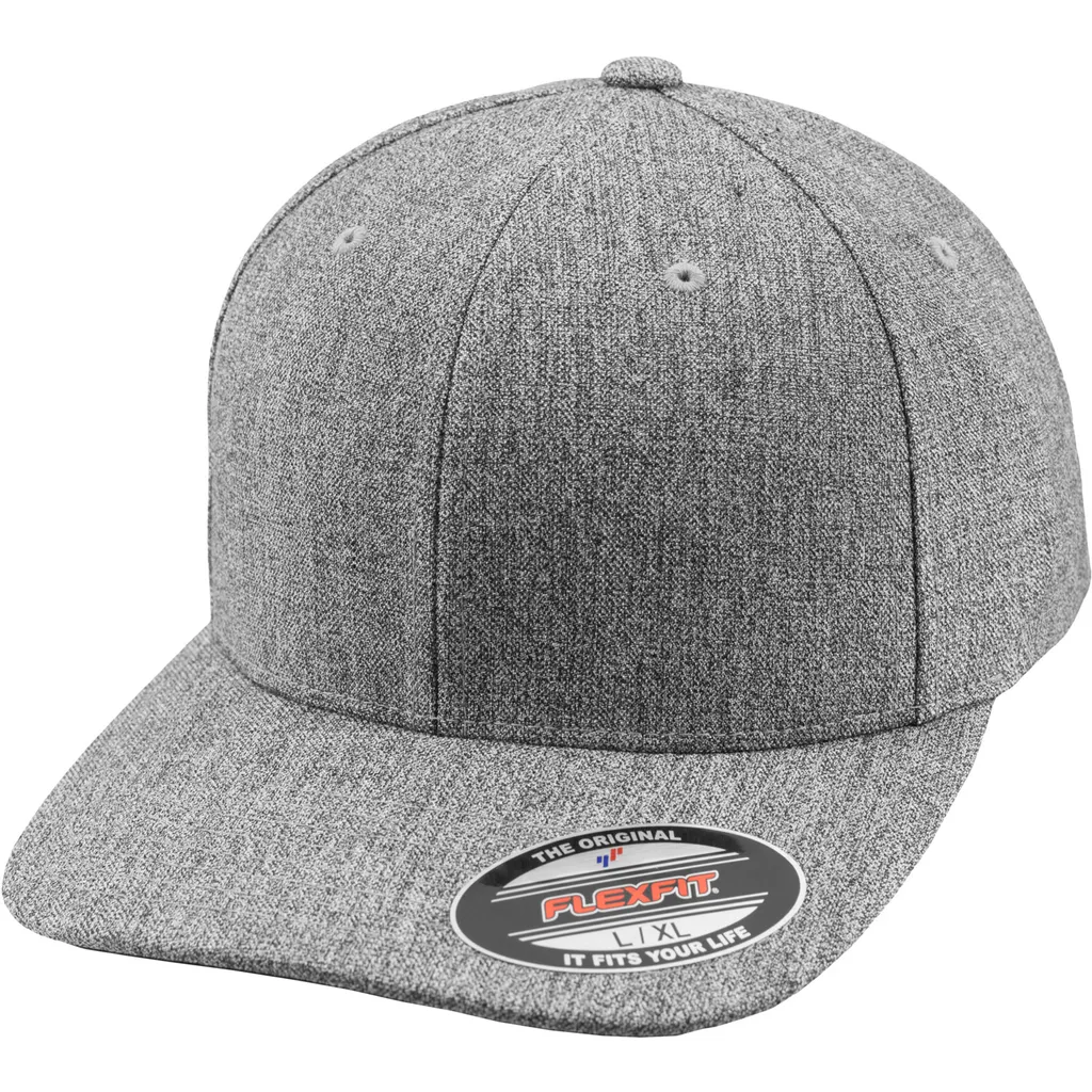 Berretto Flexfit 6277PS Heather Grey S/M | Visiera Nera Professionale - 1