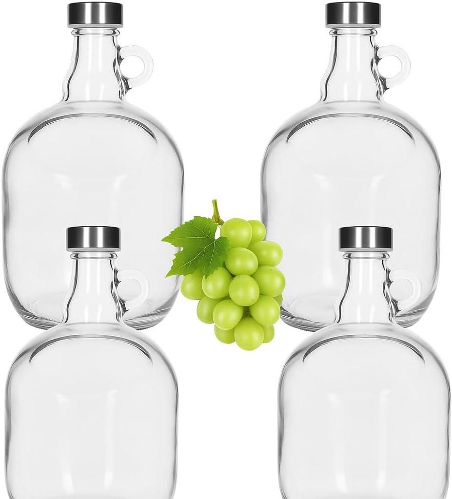4x 3L Glas Weinballon mit rundem Griff Flasche Glasballon Produktbild 