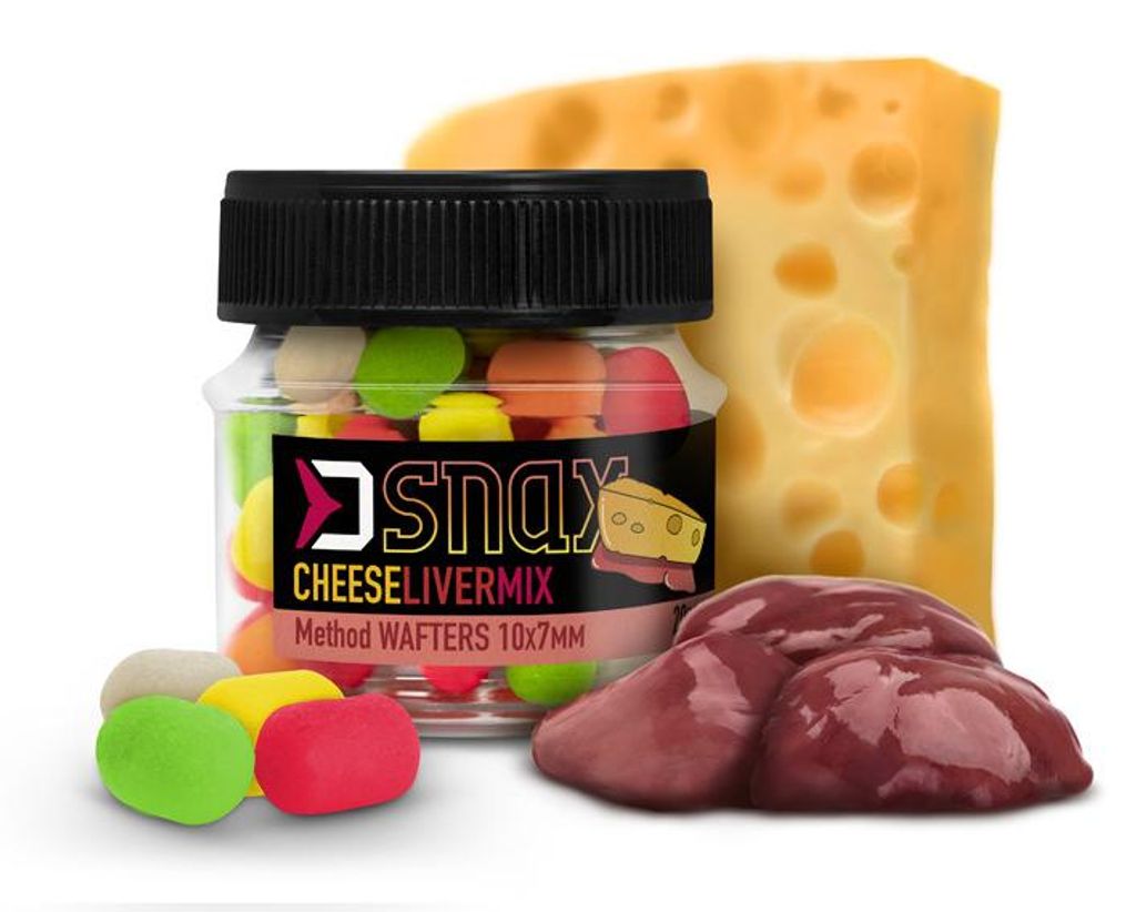 DELPHIN MIX D SNAX WAFT, návnada, syr a pečeň, 10 x 7 mm / Obrázok produktu 