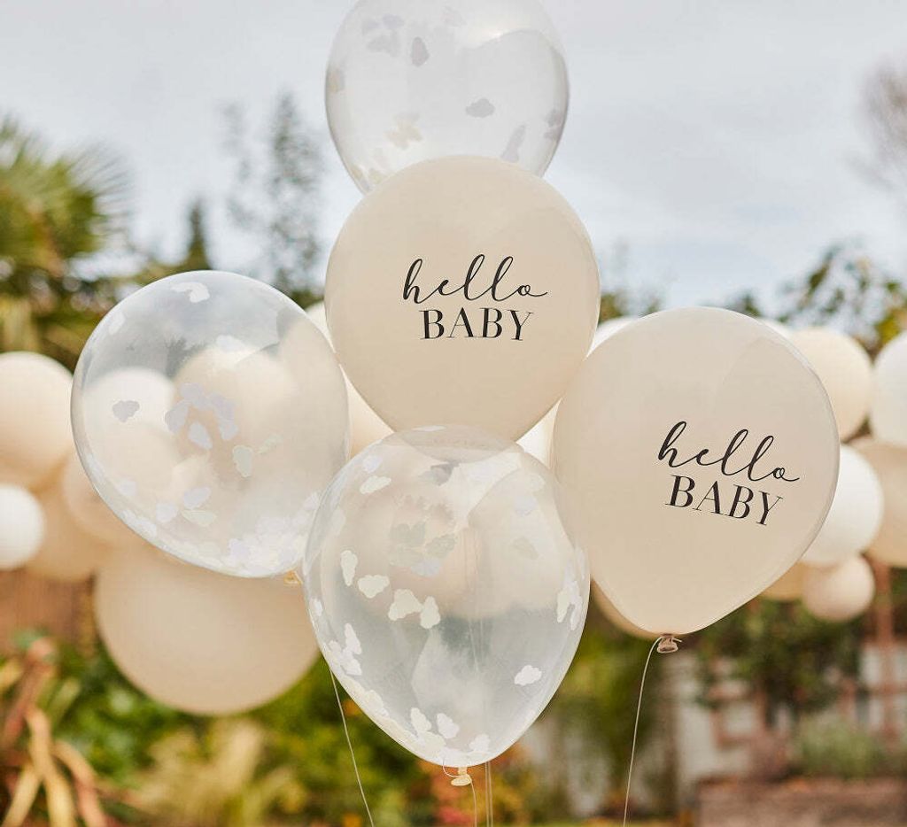 5 Hello Baby Luftballonset 30cm Produktbild 