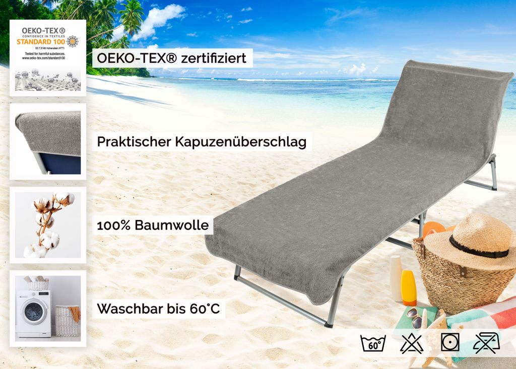 Frottee Schonbezug für Gartenliege Strand Wohnen & Einrichten Wohnaccessoires Heimtextilien Badtextilien Strandtücher 