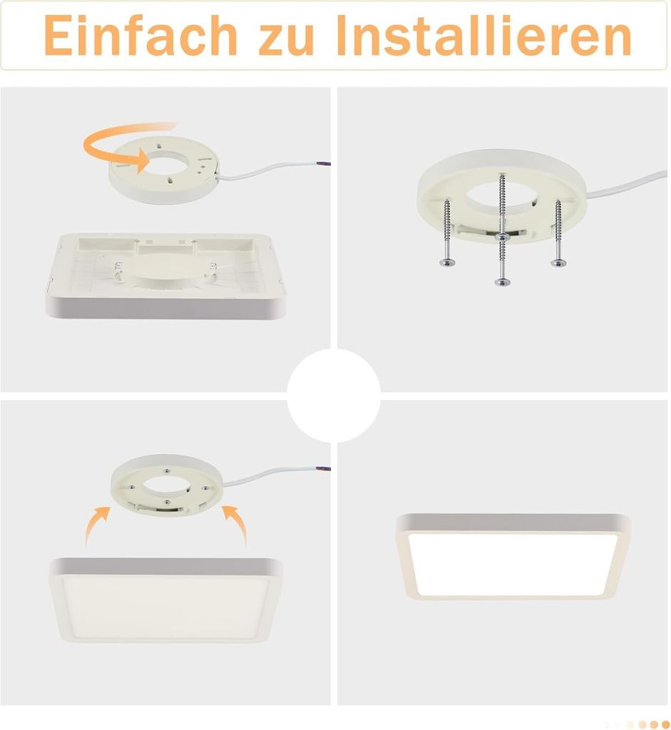 ZMH LED stropné svetlo biele kúpeľňa byt 23W teplá biela Obrázok produktu 8