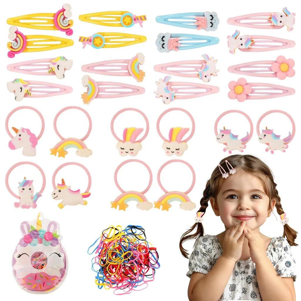 Kit Anti-Nœuds : 126 Barrettes et Élastiques Doux pour Cheveux Enfant Fille