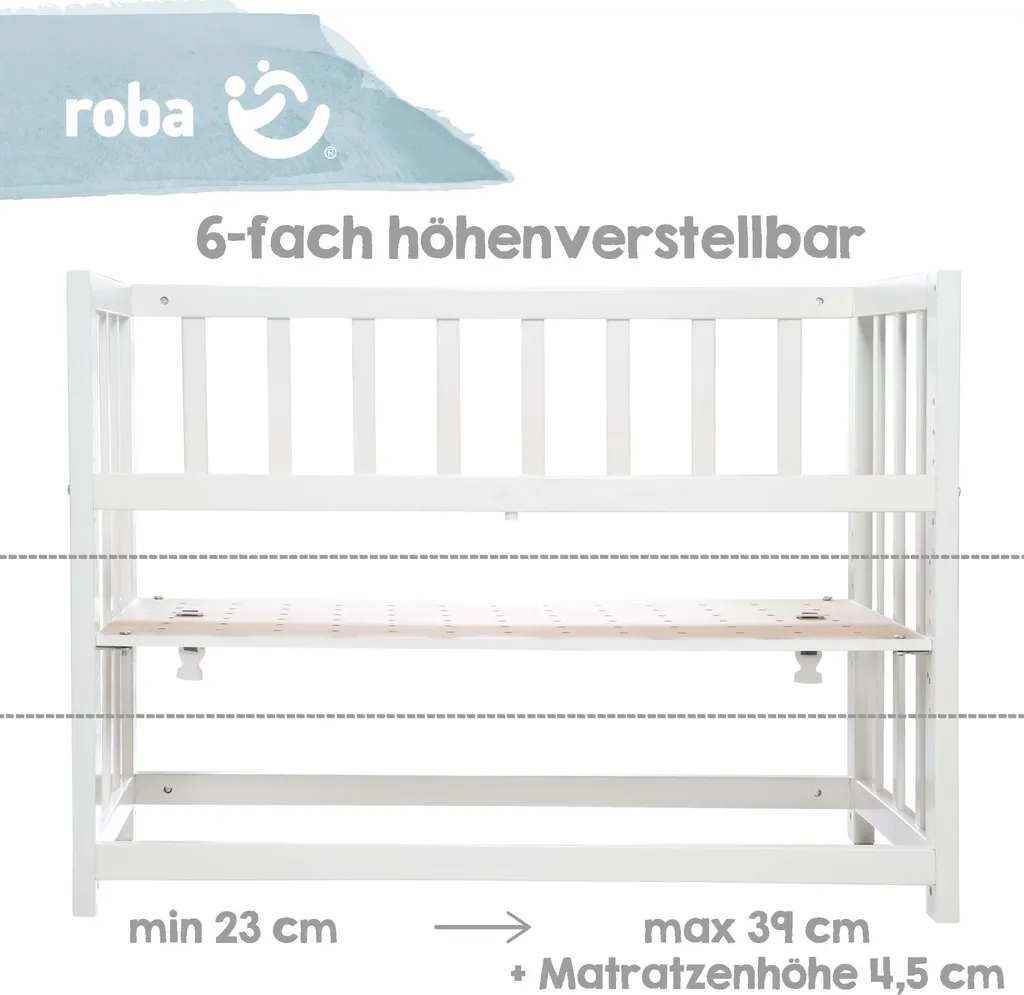 Lit 4 en 1 roba Adam & Eule - Lit d'appoint bébé blanc multifonction - 8