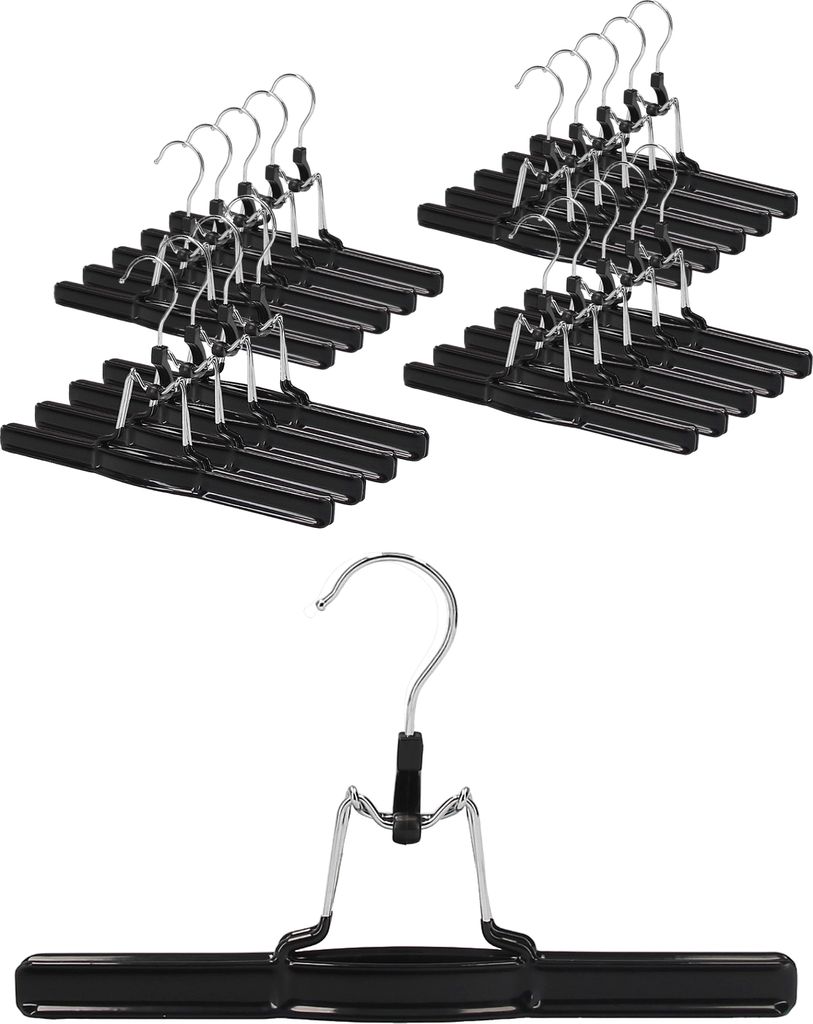 VonBueren 20x Hosenbügel Klemmbügel schwarz | Hosenspanner Produktbild 