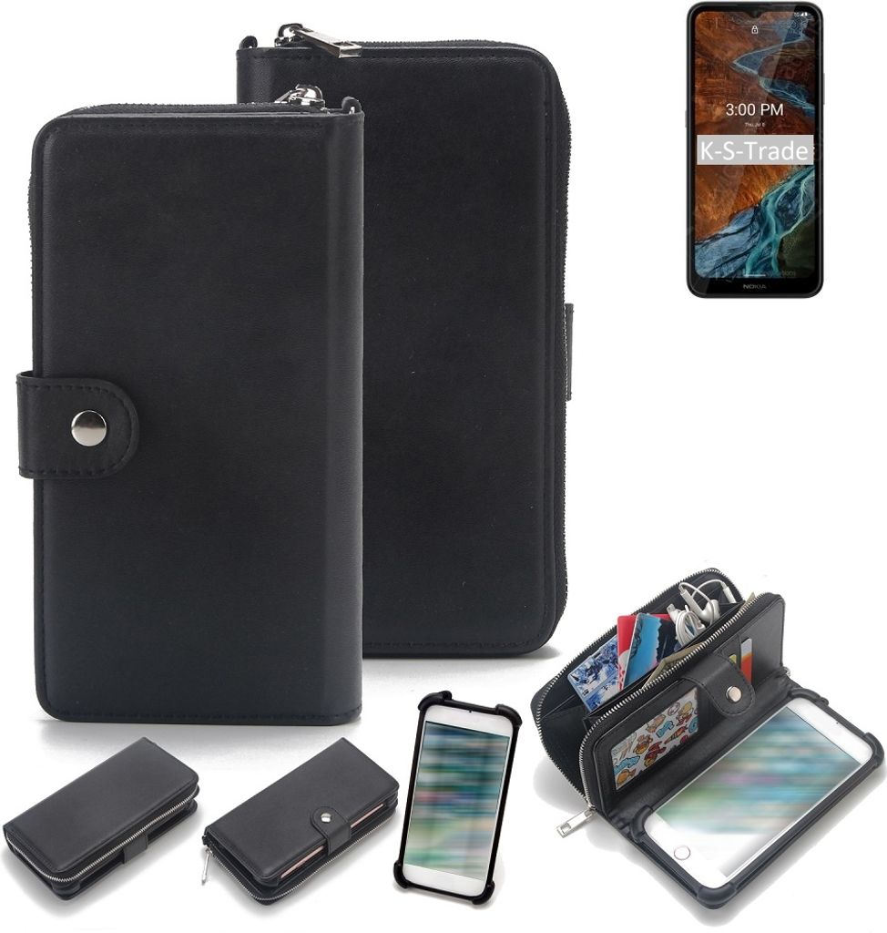 K-S-Trade 2in1 Handyhülle Schutzhülle kompatibel mit Nokia G300 & Portemonnee Cover Handy Hülle Case Etui Geldbörse Wallet Bookstyle Hülle