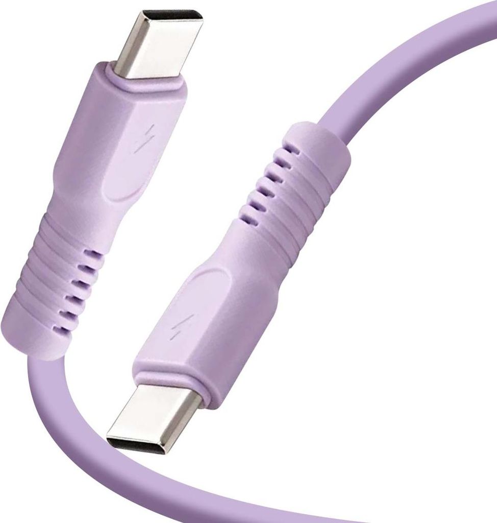 Forever, USB-C Kabel 3A Sync 60W 1.8m Schnellladekabel flexibel robust, Violett